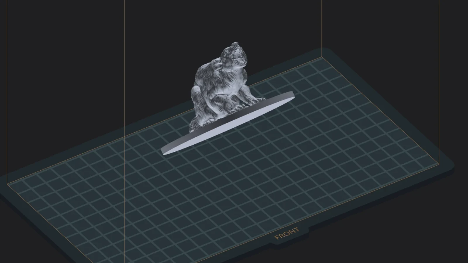 Breadslicer's Transform tab: a model on the build plate, moved with a live distance readout.